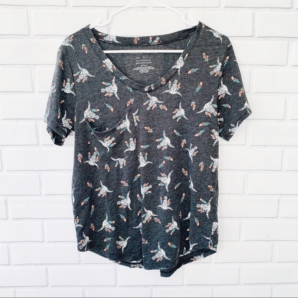 Grayson Threads Longhorn Skull Pocket T-shirt